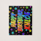 「KHLOE」名、おもしろい「ハッピーバースデー」 ジグソーパズル (縦)