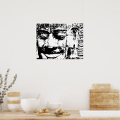 Khmer Stone Face ... Bayon Temple, Cambodia ポスター (キッチン)