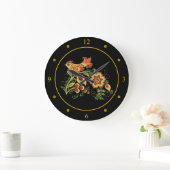 Khokhloma～ロシアのフォークアート～鳥花～ ラージ壁時計 (ホーム)