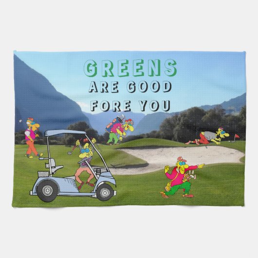 KHSゴルフグリーンはキッチンタオルの前に良い キッチンタオル (横)