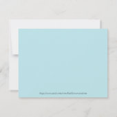 KHS抽象芸術ブルーおよび金ゴールドフローラグリーティングカード サンキューカード (裏面)