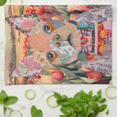 KHS犬&猫ペット養子縁組認識度キッチンタオル キッチンタオル (折り畳み)