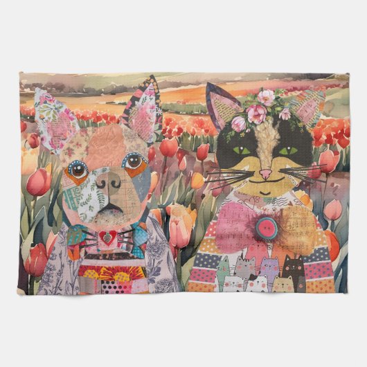 KHS犬&猫ペット養子縁組認識度キッチンタオル キッチンタオル (横)