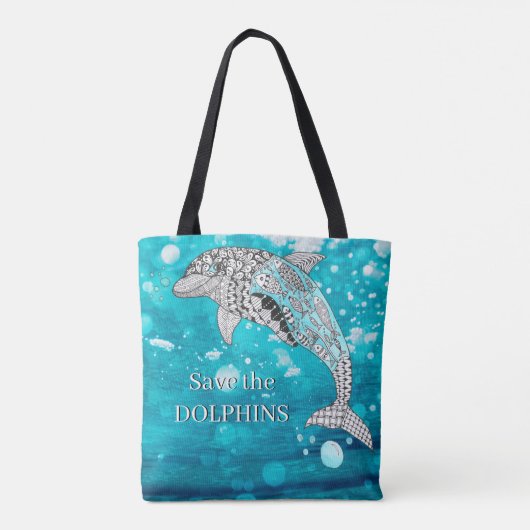 KHS Colorful Save the Dolphins Tote Bag トートバッグ (裏面)