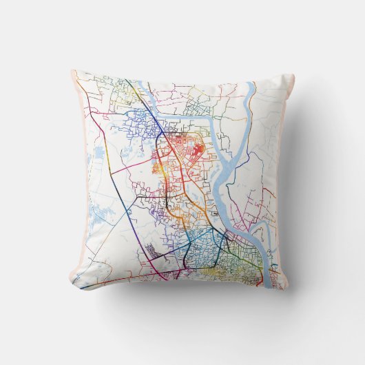 Khulna Bangladesh City Map クッション (正面)