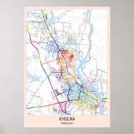 Khulna Bangladesh City Map ポスター