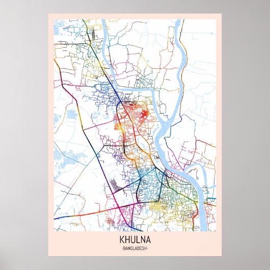 Khulna Bangladesh City Map ポスター (正面)
