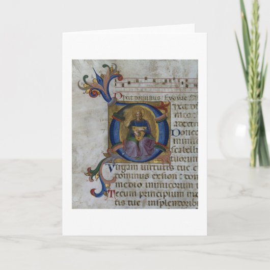 Kiを描写している氏531 f.169v Historiatedのイニシャル「D」 ノートカード (正面)