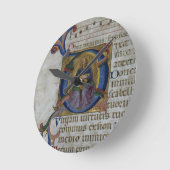 Kiを描写している氏531 f.169v Historiatedのイニシャル「D」 ラウンド壁時計 (傾斜)