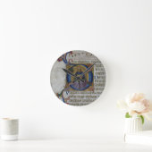 Kiを描写している氏531 f.169v Historiatedのイニシャル「D」 ラウンド壁時計 (ホーム)