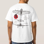 ki43 hayabusa -日本のな戦闘機 tシャツ (裏面)