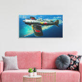 Ki-日本の84飛行中「フランク」 キャンバスプリント (インサイチュ (リビング))