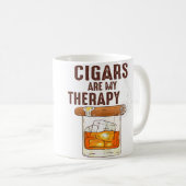 Ki Cigar Smoker Cigars Are My Therapy Bourbon コーヒーマグカップ (正面右)