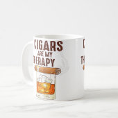 Ki Cigar Smoker Cigars Are My Therapy Bourbon コーヒーマグカップ (正面左)