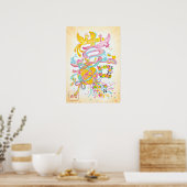 Ki: Elegant Calligraphy "Joy" Art260020006 ポスター (キッチン)