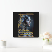 KI im Fokus スクエア壁時計 (ホーム)