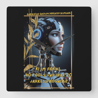 KI im Fokus スクエア壁時計