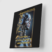 KI im Fokus スクエア壁時計 (傾斜)