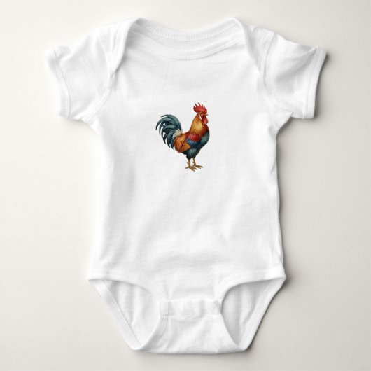 Ki Ki Ri Ki Rooster cute baby one piece bodysuit  ベビーボディスーツ (正面)