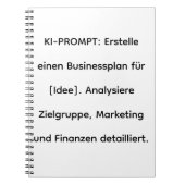 ​KI-Software-Tool: Businessplan-Generator 2026 ノートブック (正面)