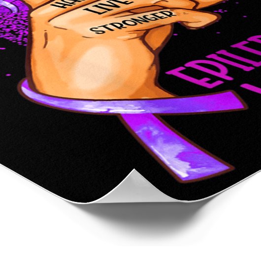 Ki Support Epilepsy Awareness Costume Lips Ribbon  ポスター (角)