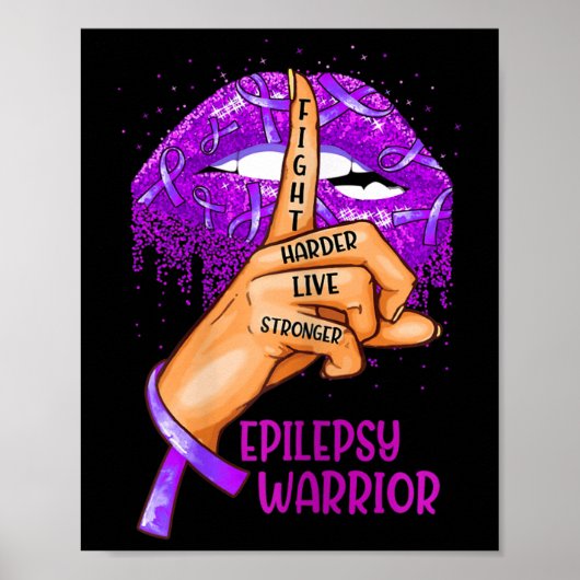Ki Support Epilepsy Awareness Costume Lips Ribbon  ポスター (正面)