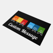 Kia Ora、ようこそ、NZマオリ語、カスタム文字 ドアマット (アングル)