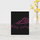 Kia Ora Hello Wave In Maori New Zealand Lynesian  カード (黄色い花)