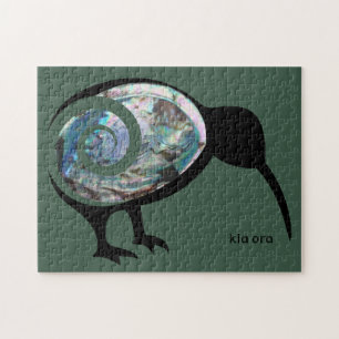 KIA ORA NZ KIWI BLACK PAUA FERN KORU NEW ZEALAND ジグソーパズル