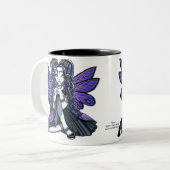 "Kiara"の紫色のゴシック様式蝶妖精のプリンセスのマグ ツートーンマグカップ (正面左)