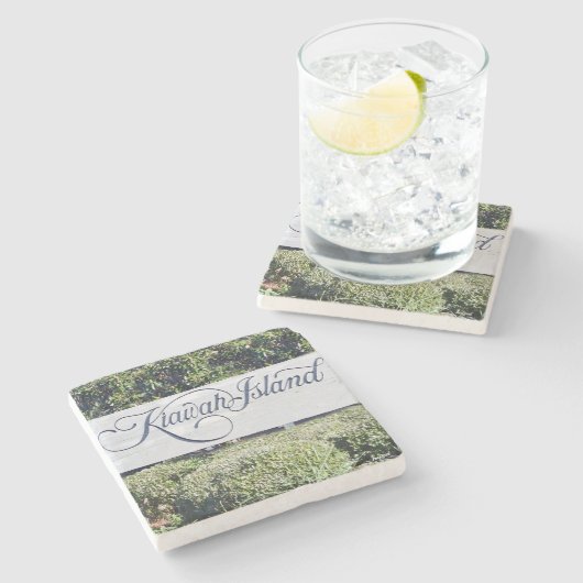 Kiawah Island、サウスカロライナ、SC大理石コースター。 ストーンコースター (横)