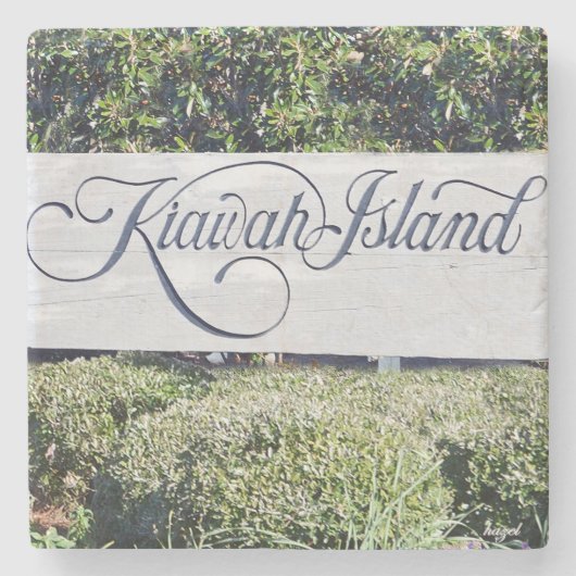 Kiawah Island、サウスカロライナ、SC大理石コースター。 ストーンコースター (正面)