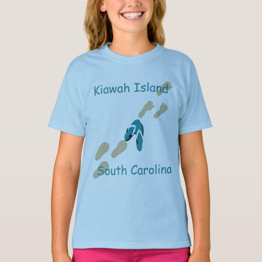 Kiawah Island, South Carolina Flip-Flops Girls' Tシャツ (正面)