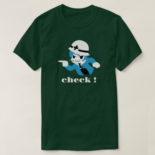 Kibo-chan pointing and checking tシャツ (デザイン正面)