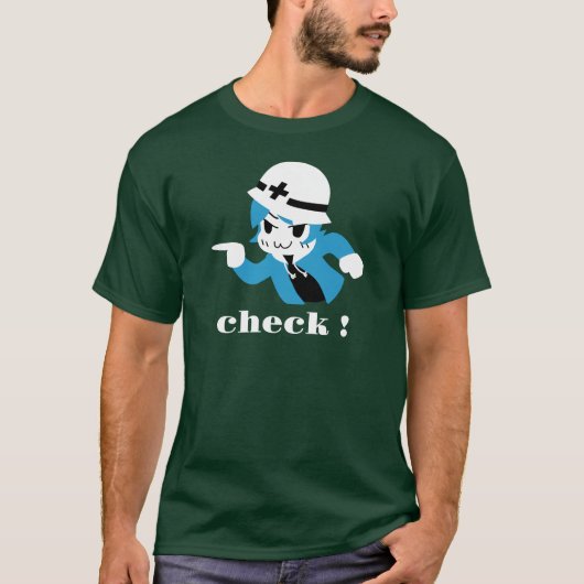 Kibo-chan pointing and checking tシャツ (正面)