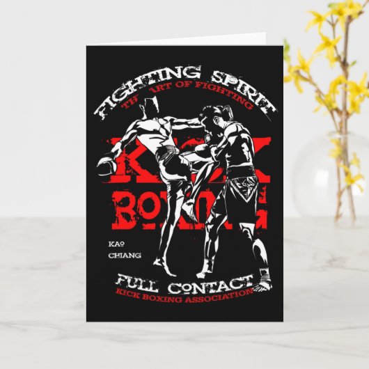 Kick Boxing Fighter Design For Mma Fans カード (黄色い花)