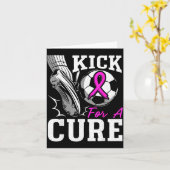 Kick For A Breast Cancer Awareness Nk Ribbon Socce カード (黄色い花)