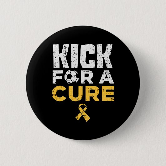 Kick For A Cure サッカー 小児がん啓発 缶バッジ (正面)