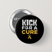 Kick For A Cure サッカー 小児がん啓発 缶バッジ (正面&裏面)