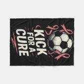 Kick For A Cure - 乳がんサッカーサポート フリースブランケット (正面(横))
