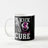 Kick For A Cure 乳がん啓発 ピンクリボン コーヒーマグカップ (左)