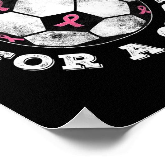 Kick For A Cure Pink Ribbon Breast Cancer Awarenes ポスター (角)