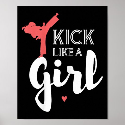 Kick Like A Karate Girl Fight Sport Gift  ポスター (正面)