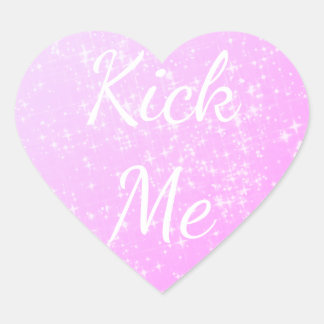 Kick Meいたずらピンクおもしろいハートジョークのステッカー ハートシール
