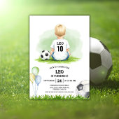 Kick up some fun Soccer Ball Boys Birthday Party I 招待状