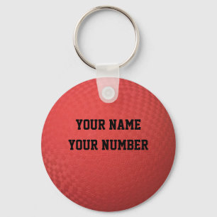 Kickball Keychain ID Tag YOUR NAME & Number キーホルダー