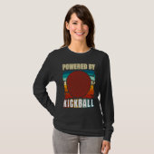 Kickball Player Retro Powered By Kickball Kickball Tシャツ (正面フル)
