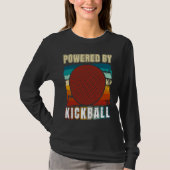 Kickball Player Retro Powered By Kickball Kickball Tシャツ (正面)