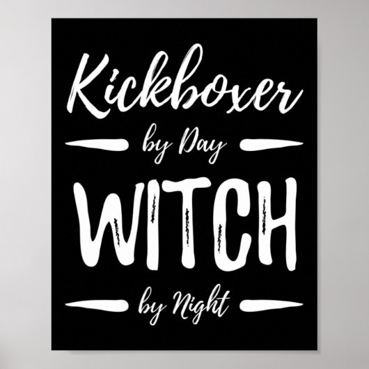 Kickboxer Witch Funny Kickboxing Halloween Costume ポスター (正面)