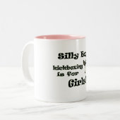 kickboxing間抜けな男の子は女の子のためです! ツートーンマグカップ (正面左)